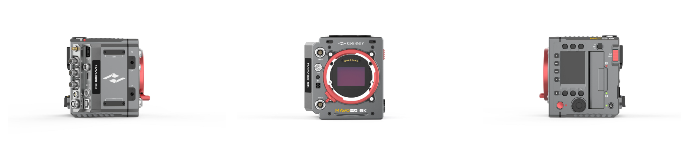 left, front and right views of the kinefinity mavo edge 6k
